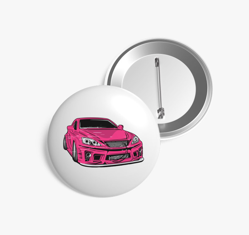 Csajos pink verda kitűző — Fehér