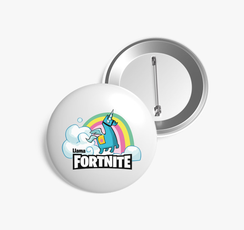 Llama Fortnite kitűző — Fehér