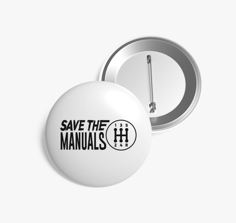 Save the manuals kitűző — Fehér