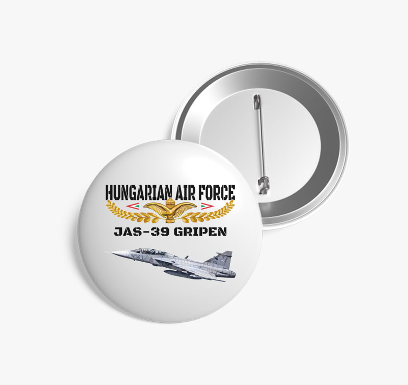 Aranysas JAS-39 2 kitűző — Fehér
