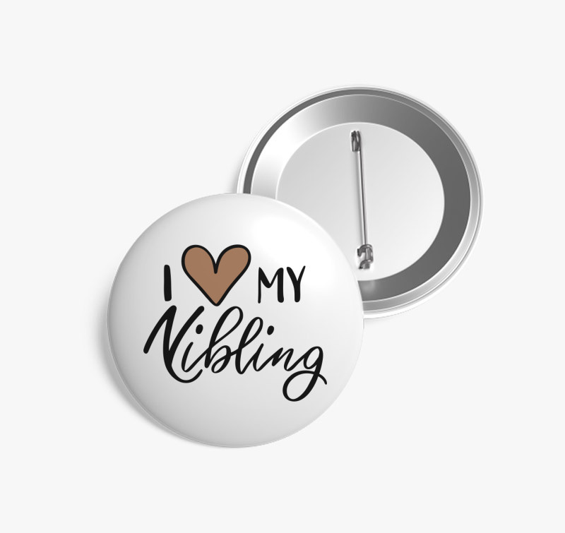I love my Nibling kitűző — Fehér