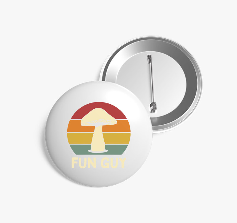 Fun Guy Gomba kitűző — Fehér