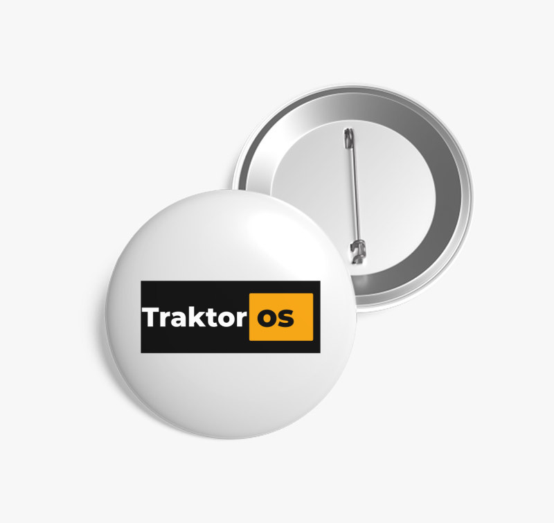 Traktoros pornhub kitűző — Fehér