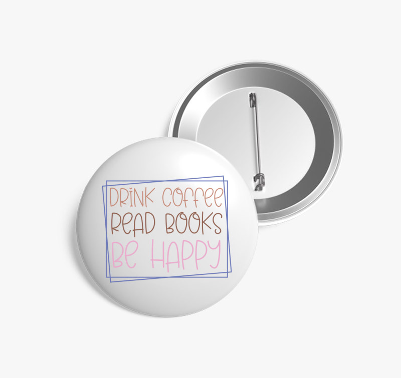 Coffee Books kitűző — Fehér