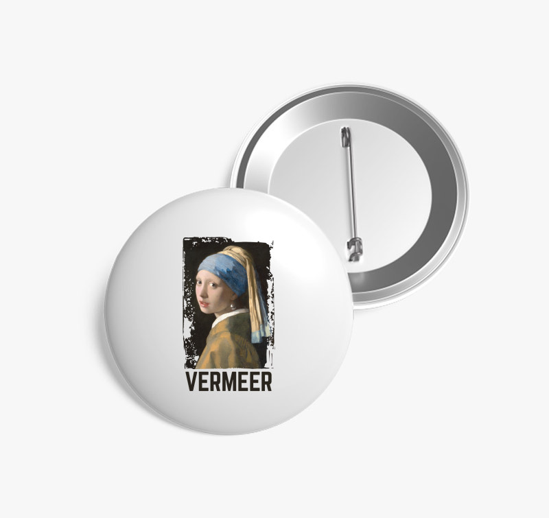 Vermeer Lány gyöngy fülbevalóval kitűző — Fehér