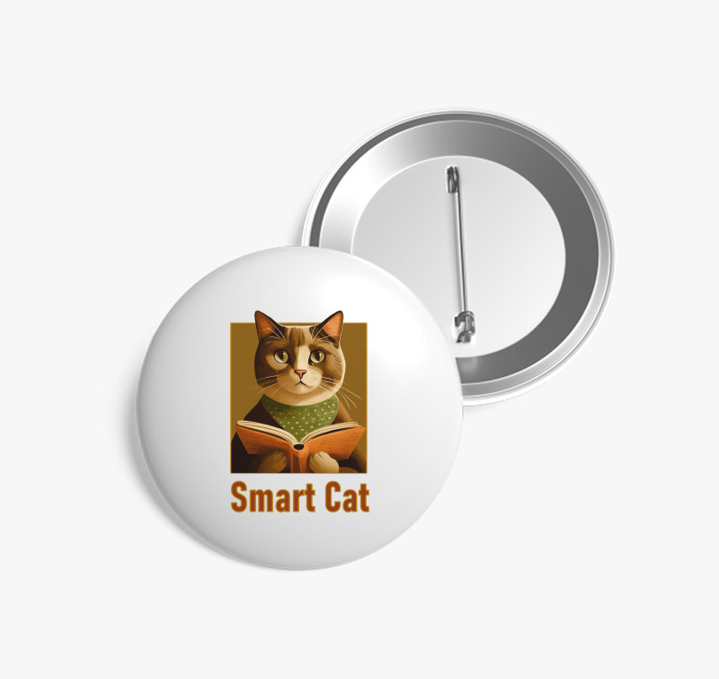 Smart Cat  kitűző — Fehér