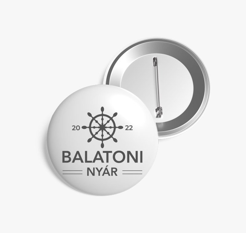 Balatoni nyár kitűző — Fehér