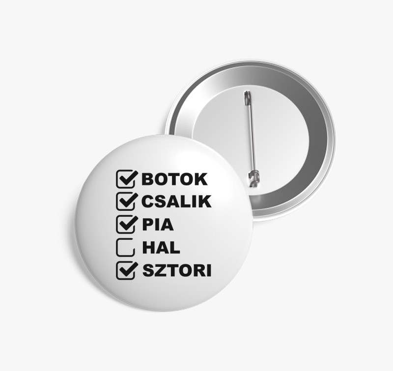 Horgászás hal nélkül kitűző — Fehér