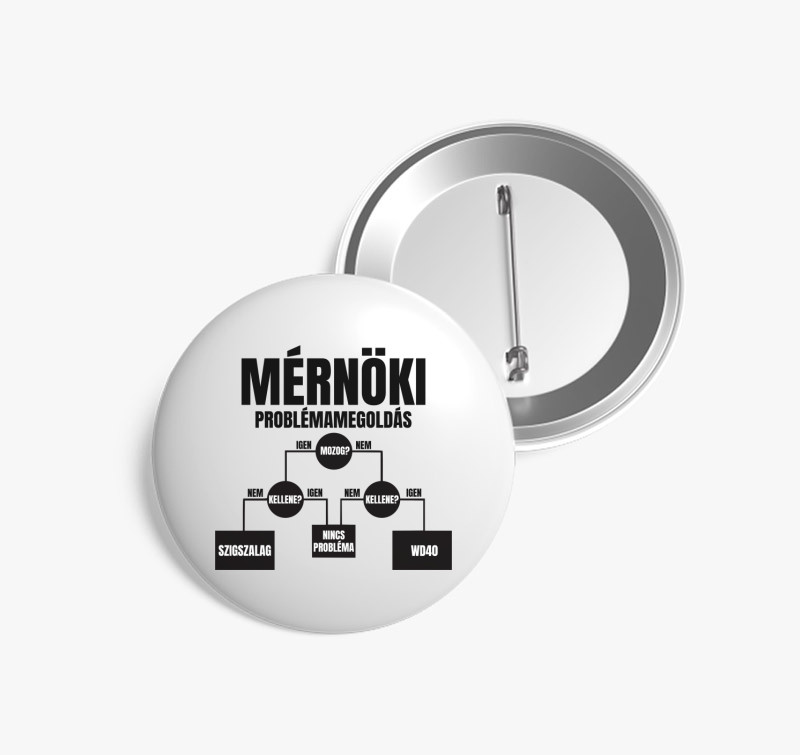 Mérnöki problémamegoldás kitűző — Fehér