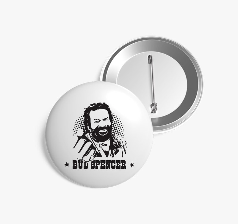 Bud Spencer öklös kitűző — Fehér