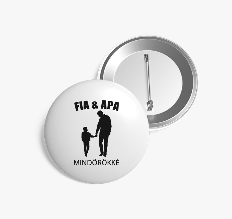 Apa és fia mindörökké kitűző — Fehér