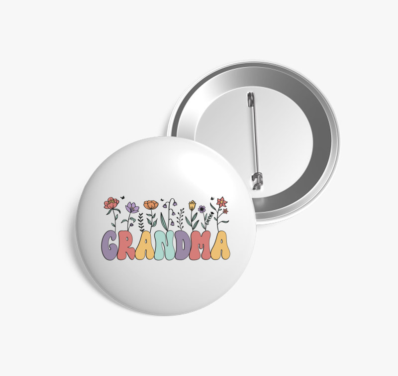 Grandmother Floral kitűző — Fehér