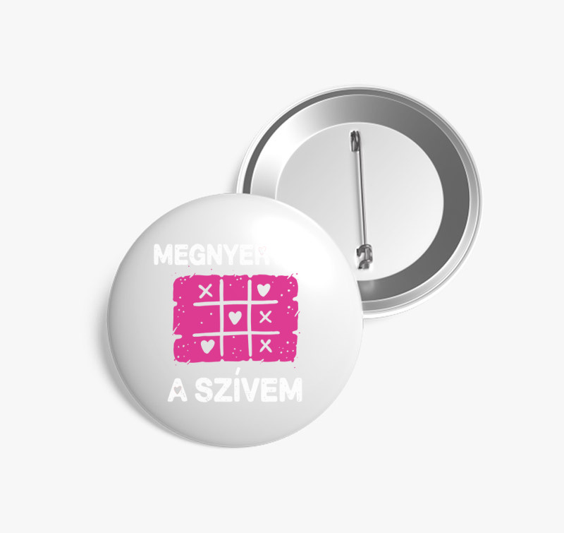 Megnyerted a szívem kitűző — Fehér