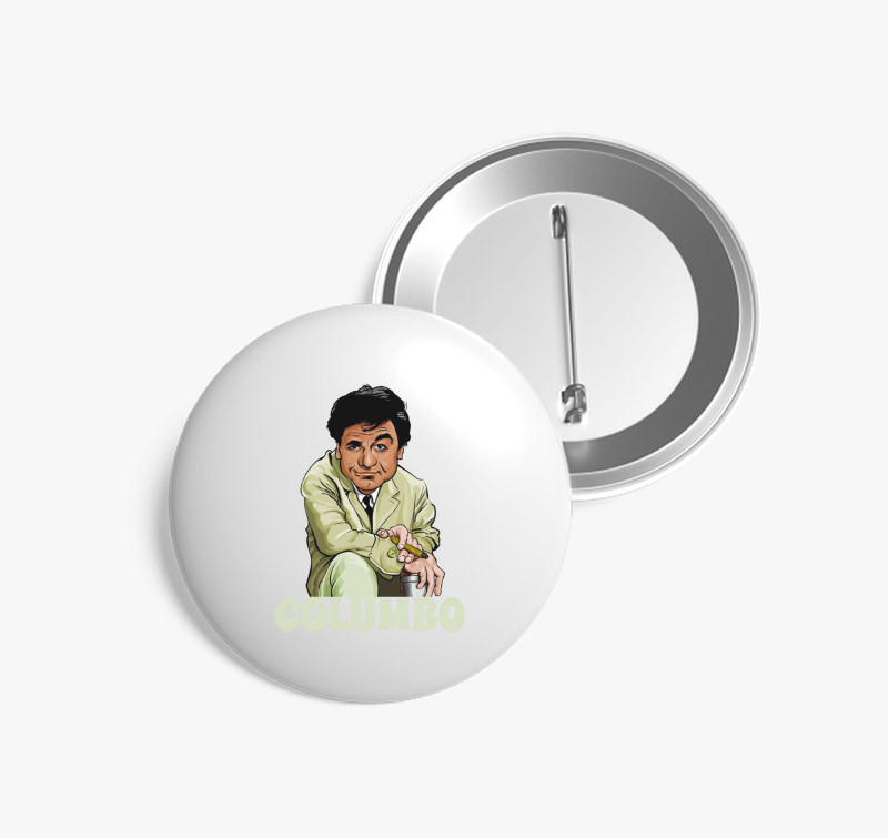 Columbo art kitűző — Fehér