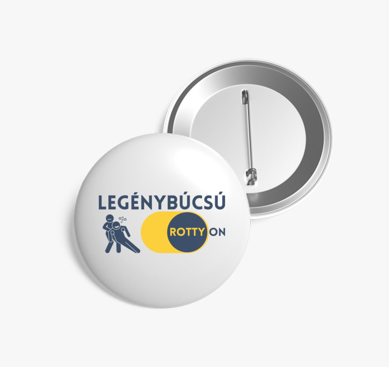 Legénybúcsú RottyON kitűző — Fehér