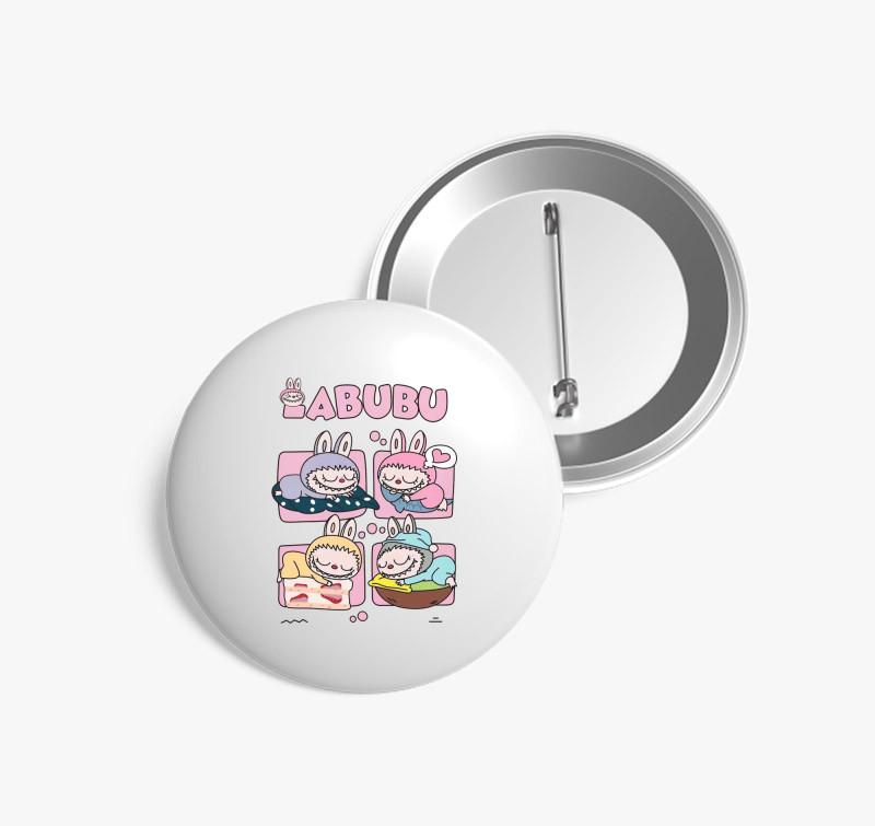 Alvó labubuk kitűző — Fehér