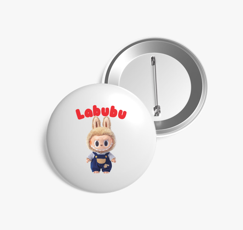 Kantáros labubu kitűző  — Fehér