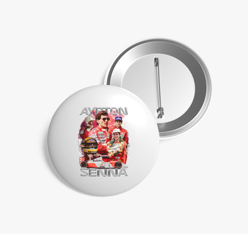 Ayrton Senna Válogatás kitűző — Fehér