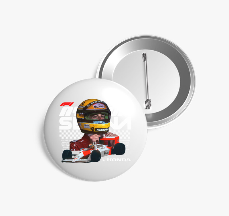 Ayrton Senna Sisakban kitűző — Fehér