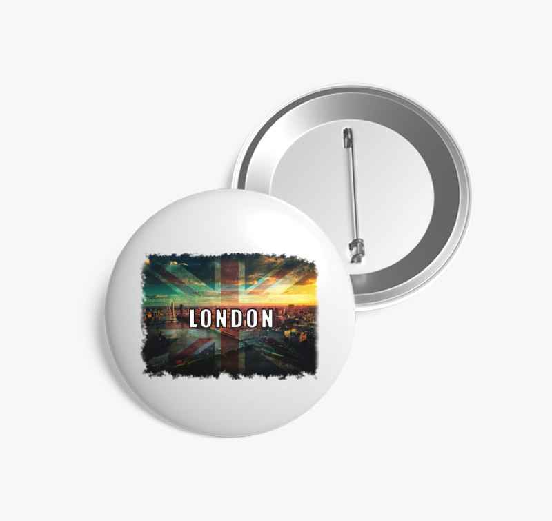 London látkép kitűző — Fehér
