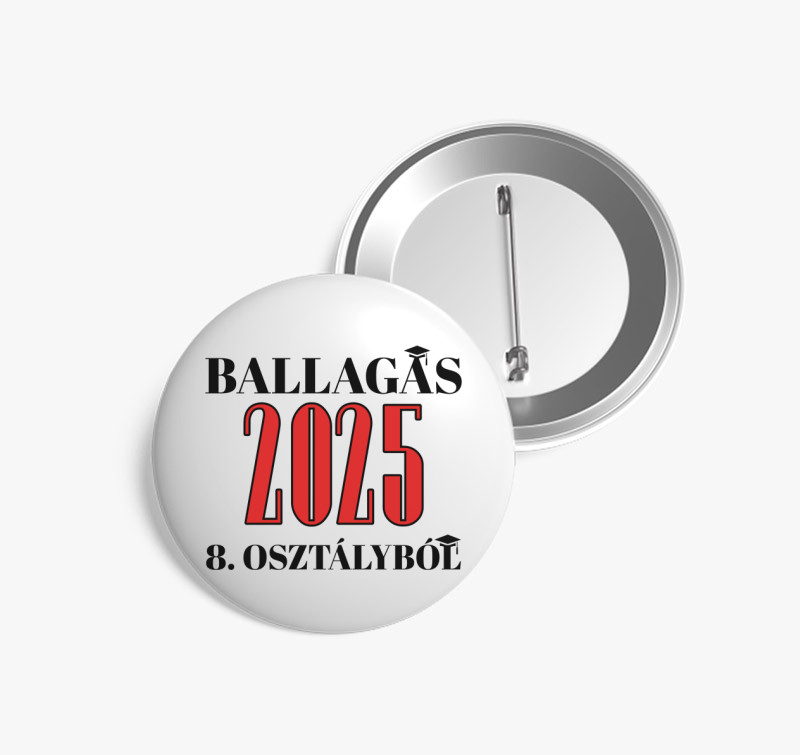 Ballagás 2022 8. osztályból kitűző — Fehér