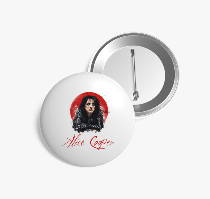 Alice Cooper kitűző — Fehér