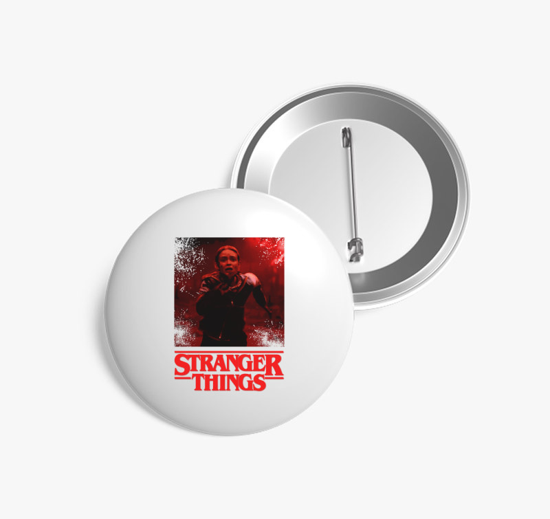 Stranger Things red kitűző — Fehér