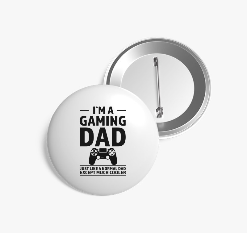 Gamer apuka kitűző — Fehér