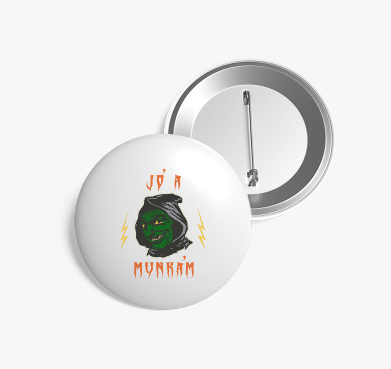 Jó a munkám Halloween kitűző — Fehér