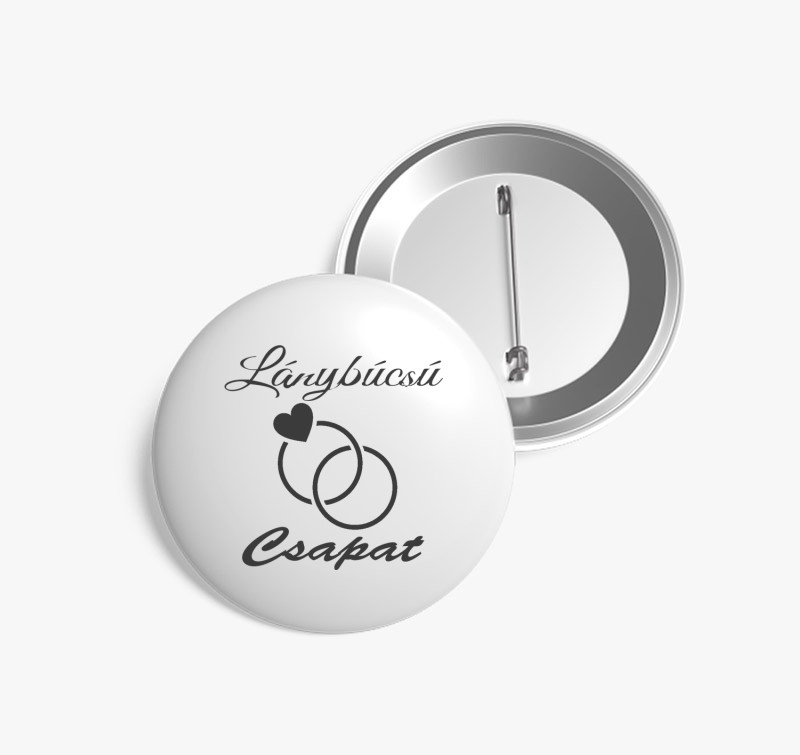Lánybúcsú csapat kitűző — Fehér