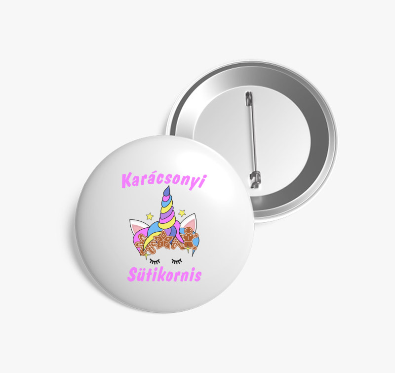 Karácsonyi sütikornis kitűző — Fehér