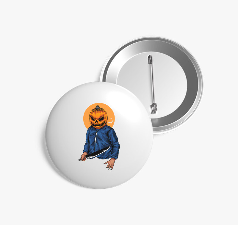 Halloween sorozatgyilkos 1 kitűző — Fehér