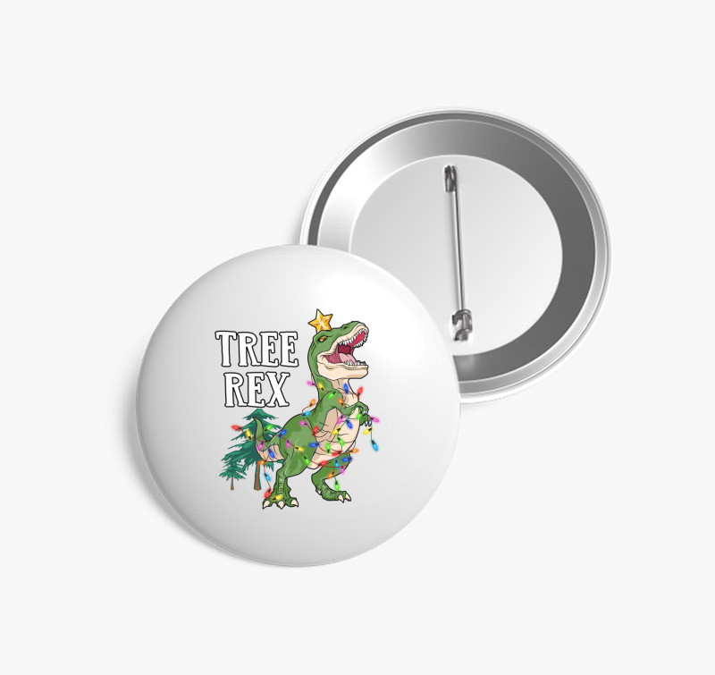 Tree Rex karácsonyi kitűző — Fehér