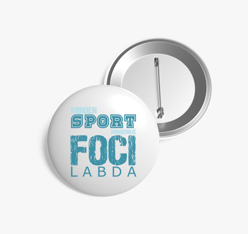 Minden sport focis kitűző — Fehér