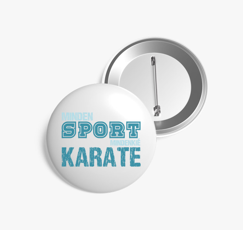 Minden sport karate kitűző — Fehér