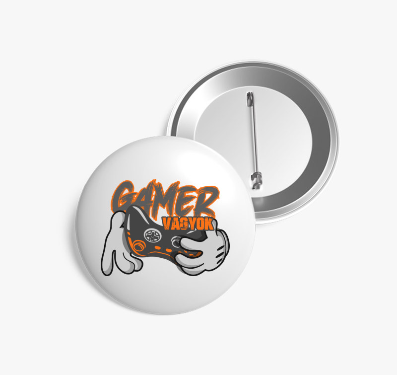 Comic gamer kitűző — Fehér