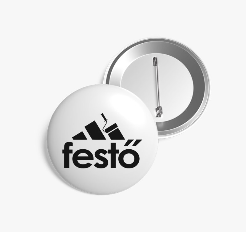 Festő márkás kitűző — Fehér