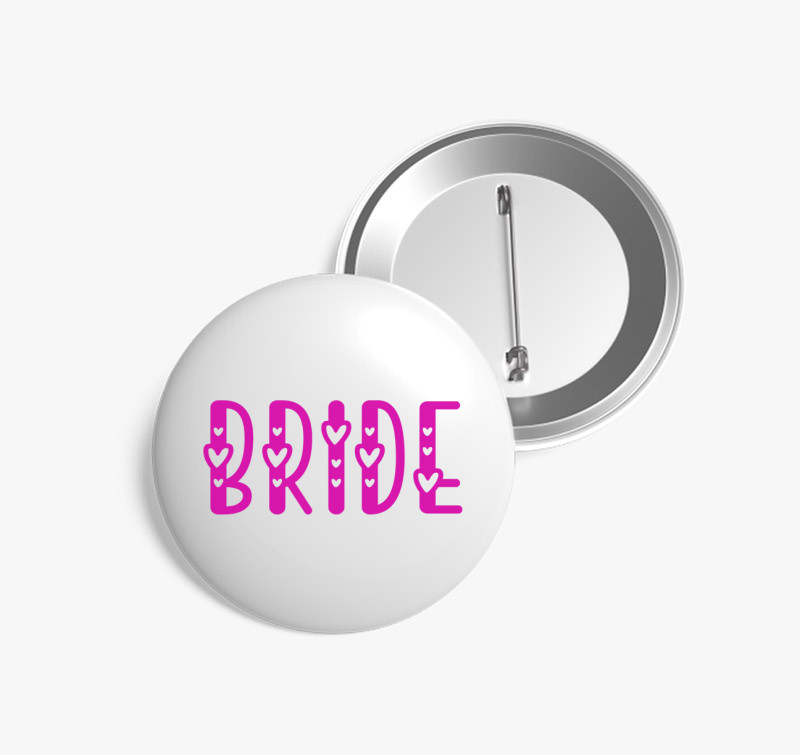 Bride pink kitűző — Fehér
