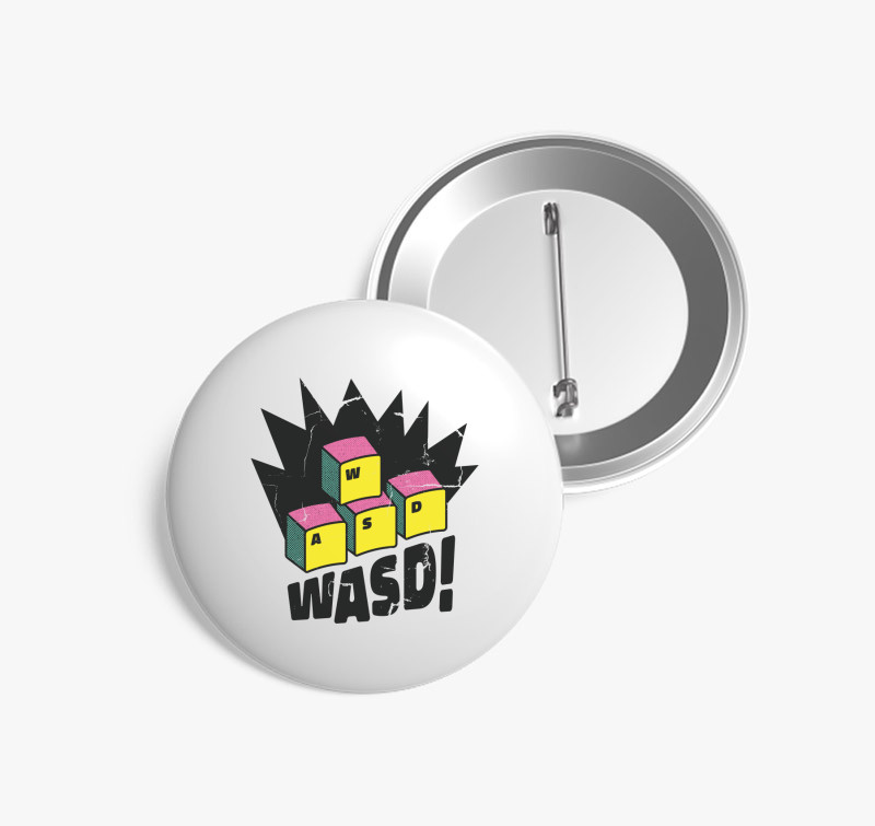 WASD az igazi gamer kitűző — Fehér
