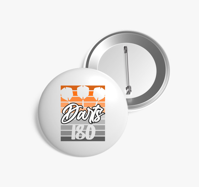 Dartsos design kitűző — Fehér