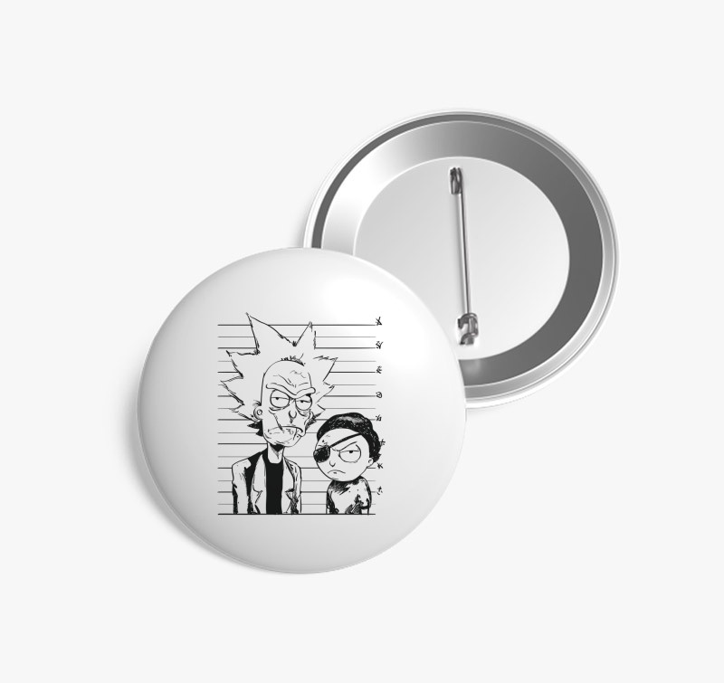 RickandMorty kitűző — Fehér