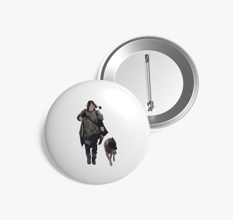Daryl and Dog kitűző — Fehér