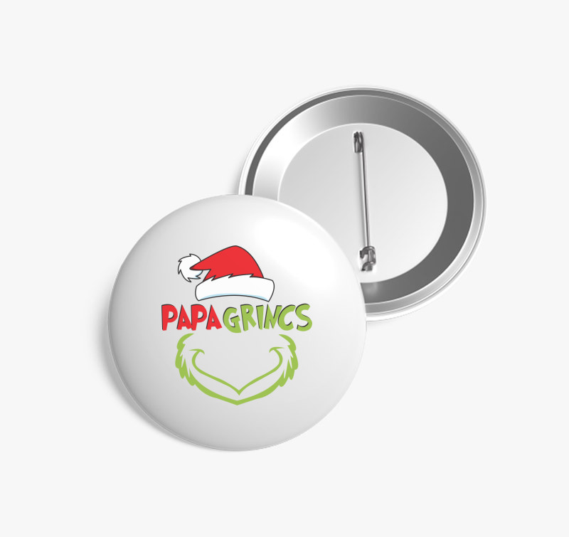 Papa grincs kitűző — Fehér