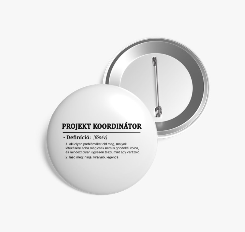 Projekt koordinátor kitűző — Fehér