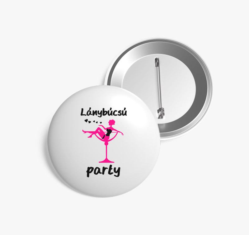 Lánybúcsú party kitűző — Fehér