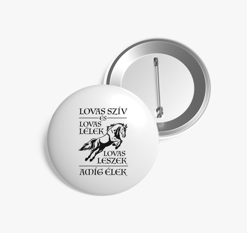 Lovas szív, lovas lélek kitűző — Fehér