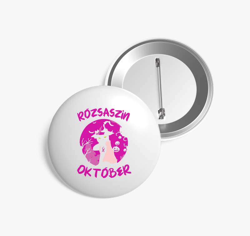 Rózsaszín október kitűző — Fehér
