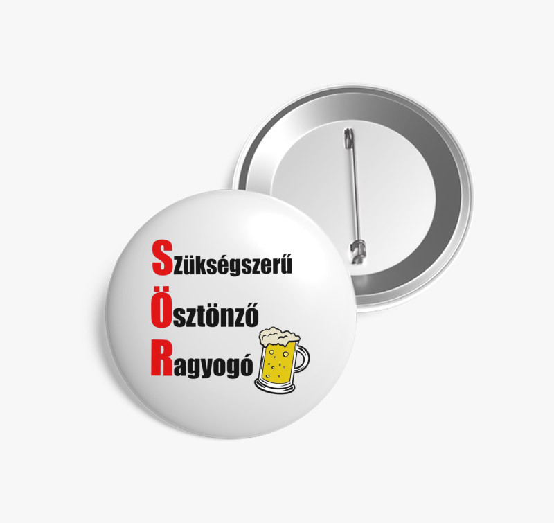 Kredit kapitány sörös kitűzőja — Fehér