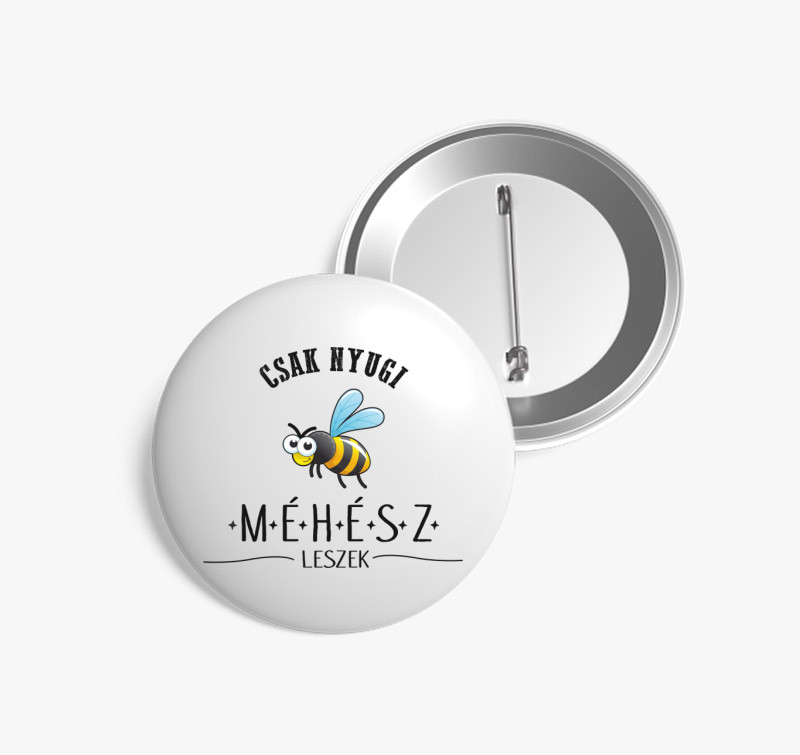 Méhész leszek kitűző — Fehér