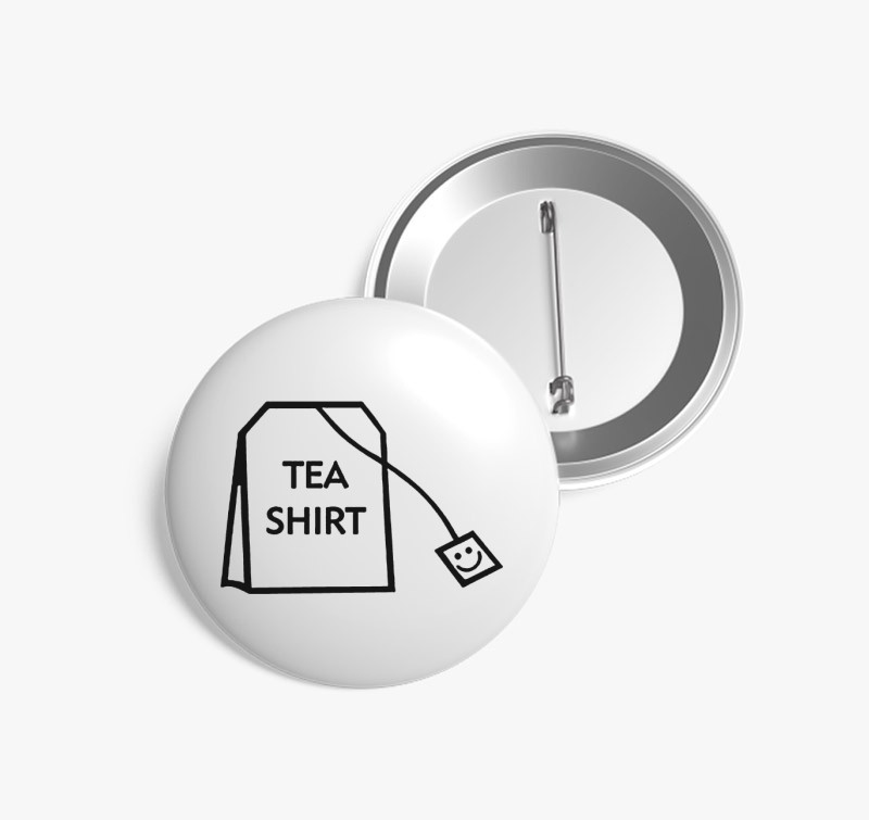 TEA shirt kitűző — Fehér